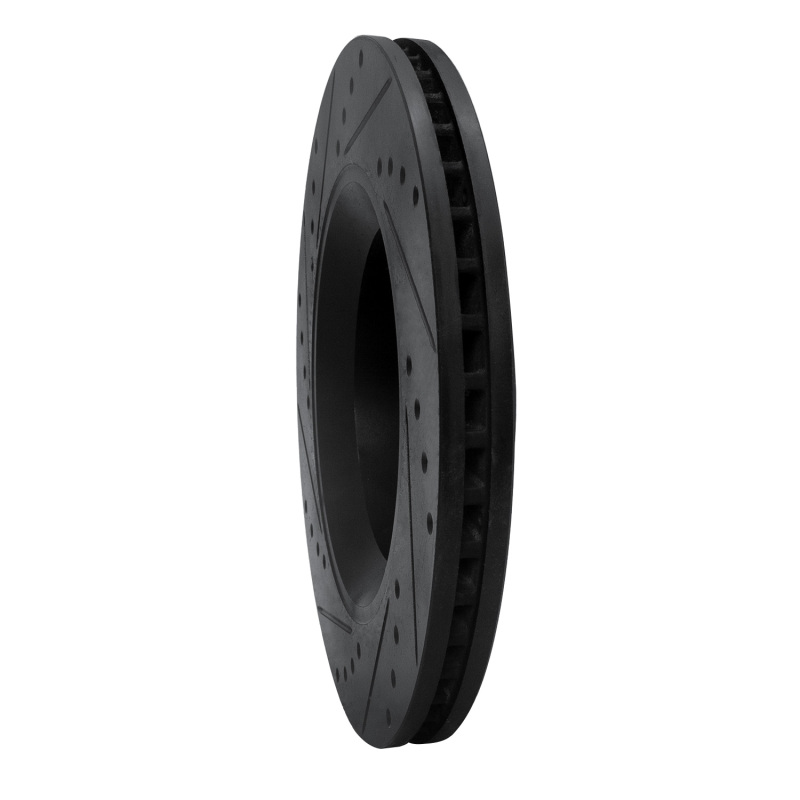 Jeep Wrangler Brake Rotor (1) - Front Right - R1 Concepts - Drilled & Slotted - Black - `12-`18